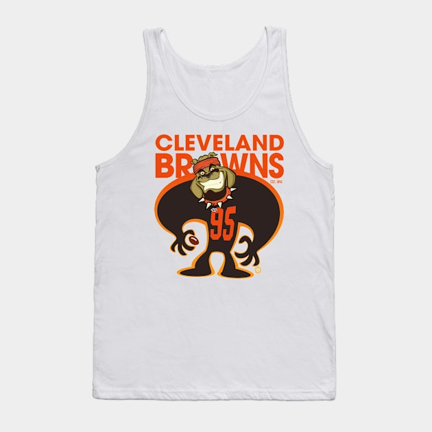 Cleveland Browns BullDawg Whoosh 95 Grinner Tank Top by Goin Ape Studios